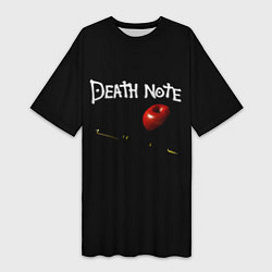 Женская длинная футболка Death Note яблоко и ручка