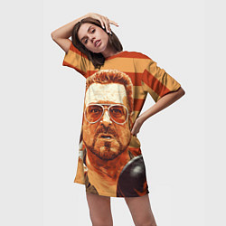 Футболка женская длинная Walter Sobchak, цвет: 3D-принт — фото 2