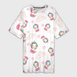Женская длинная футболка Радужные Единороги