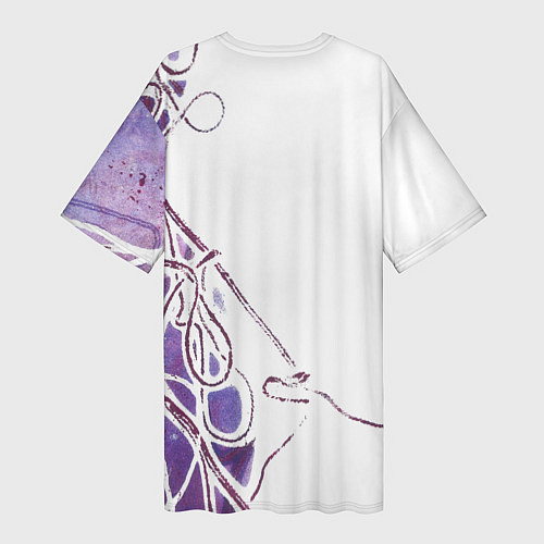 Женская длинная футболка Фиолетовые нити / 3D-принт – фото 2