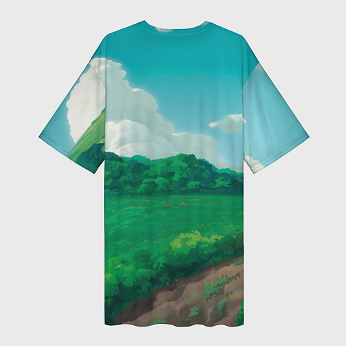 Женская длинная футболка Пикачу летчик / 3D-принт – фото 2