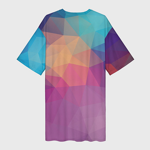 Женская длинная футболка Цветные полигоны - Градиент / 3D-принт – фото 2