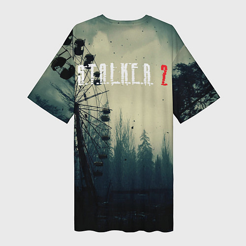 Женская длинная футболка СТАЛКЕРSTALKER 2 КУАРУСЕЛЬ / 3D-принт – фото 2