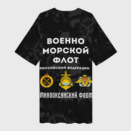 Женская длинная футболка Тихоокеанский флот ВМФ России / 3D-принт – фото 2