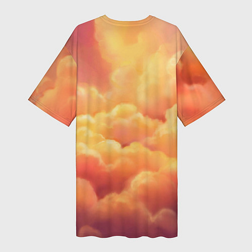 Женская длинная футболка Пикачу на облачках / 3D-принт – фото 2