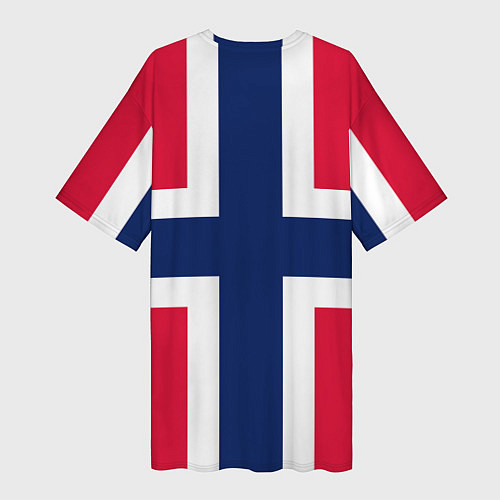 Женская длинная футболка Норвегия Флаг и герб Норвегии / 3D-принт – фото 2