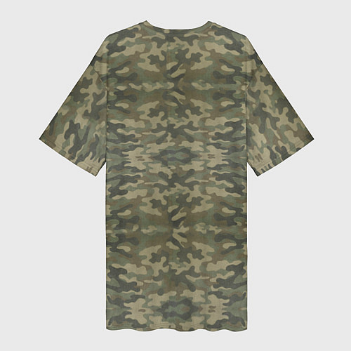 Женская длинная футболка Камуфляж ВДВ со значком / 3D-принт – фото 2