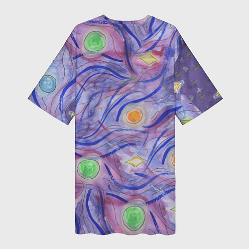 Женская длинная футболка Галактика / 3D-принт – фото 2