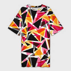 Женская длинная футболка Разноцветные треугольники