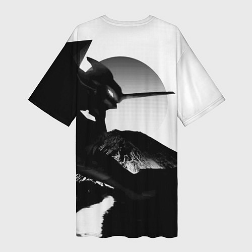 Женская длинная футболка ЗАКАТ ЕВАНГЕЛИОН / 3D-принт – фото 2