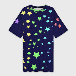 Женская длинная футболка Звезды