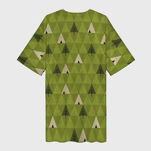 Женская длинная футболка Лес Текстура / 3D-принт – фото 2