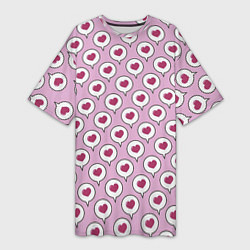 Женская длинная футболка Сердечки в облачках