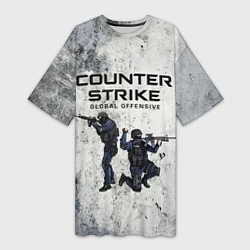 Футболка женская длинная COUNTER TERRORIST CS GO Z, цвет: 3D-принт