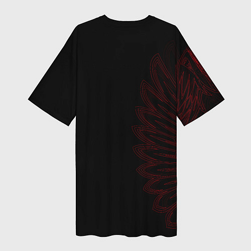 Женская длинная футболка Russia - Red Side / 3D-принт – фото 2