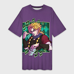 Футболка женская длинная Dio Brando JoJo, цвет: 3D-принт