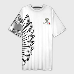 Женская длинная футболка Russia MSKSide 3D Logo New 202223