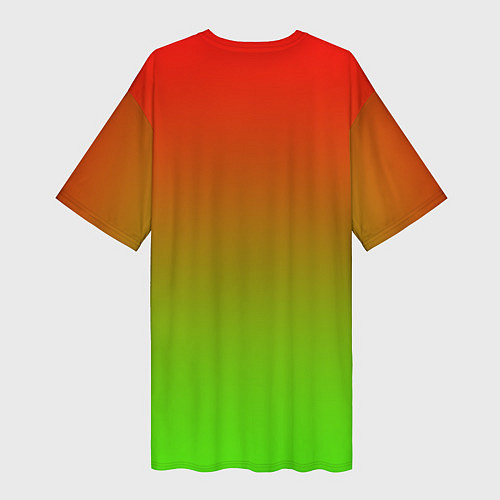 Женская длинная футболка Градиент Яблоко / 3D-принт – фото 2