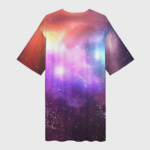 Женская длинная футболка Космос, сияние и звезды / 3D-принт – фото 2