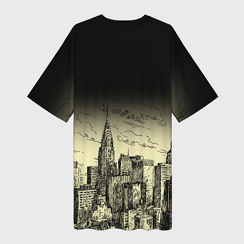 Женская длинная футболка Нью-Йорк / 3D-принт – фото 2