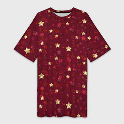 Женская длинная футболка Россыпи золотых звезд