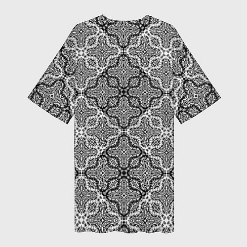 Женская длинная футболка Черно-белый орнамент / 3D-принт – фото 2