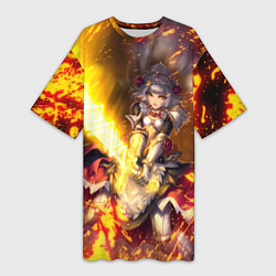 Футболка женская длинная Ноэлль Noelle Z, цвет: 3D-принт