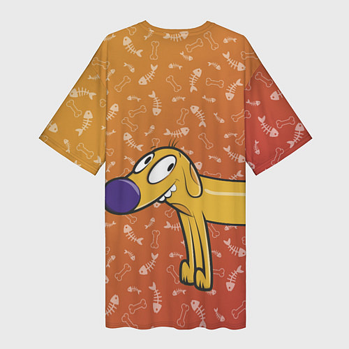 Женская длинная футболка КОТОПЕС Кот спереди / 3D-принт – фото 2