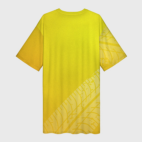 Женская длинная футболка BMW СЛЕДЫ ШИН БМВ / 3D-принт – фото 2