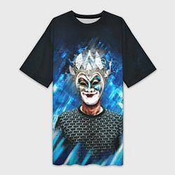 Футболка женская длинная Boris Brejcha Blue, цвет: 3D-принт