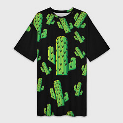 Женская длинная футболка Cactus Time - Веселые кактусы