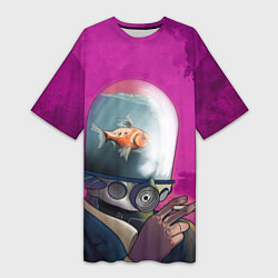 Женская длинная футболка Эй Джей Академия Амбрелла cпина Z