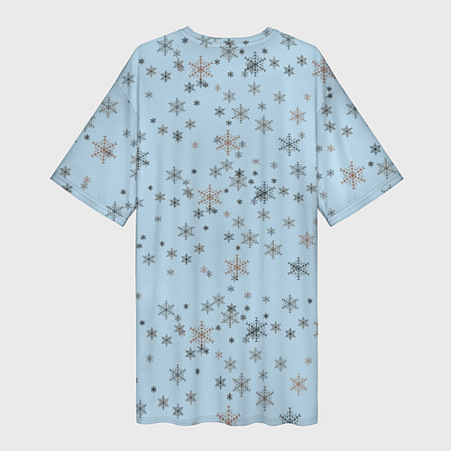 Женская длинная футболка Рождественская метель / 3D-принт – фото 2