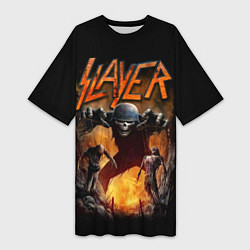 Футболка женская длинная Slayer, цвет: 3D-принт