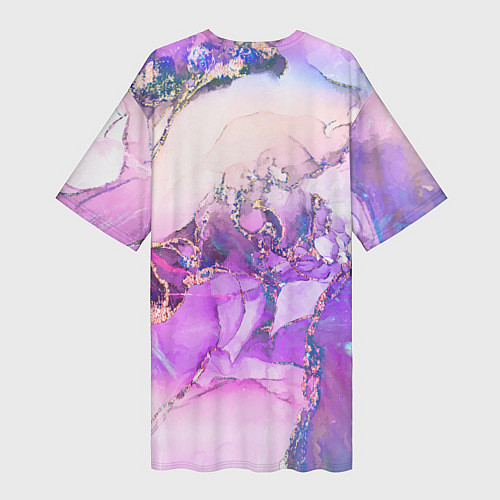Женская длинная футболка Абстракция с Золотом / 3D-принт – фото 2