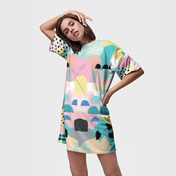 Футболка женская длинная Surtex, цвет: 3D-принт — фото 2