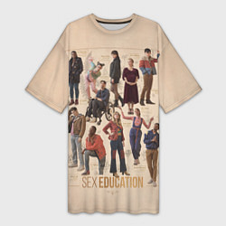 Женская длинная футболка Sex Education Персонажи