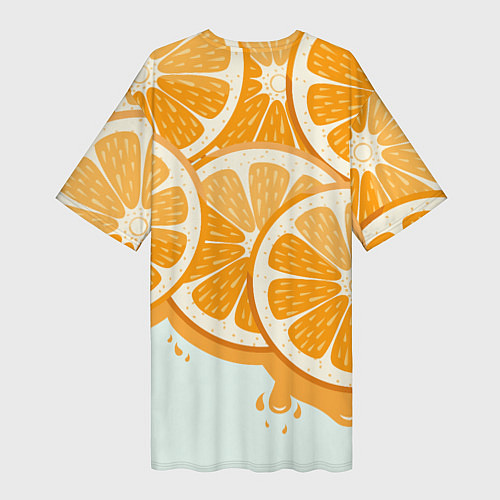 Женская длинная футболка АПЕЛЬСИН ORANGE / 3D-принт – фото 2