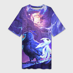 Футболка женская длинная Spirit Ori Дух Ори, цвет: 3D-принт