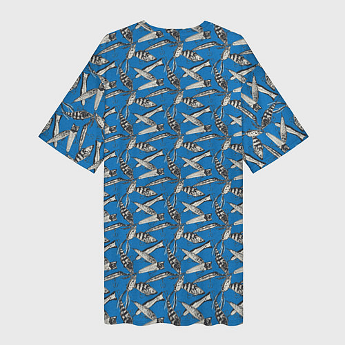 Женская длинная футболка Рыболовные Приманки / 3D-принт – фото 2