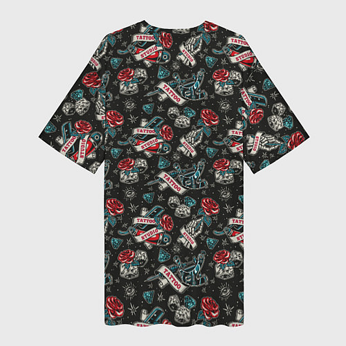 Женская длинная футболка TATTOO / 3D-принт – фото 2