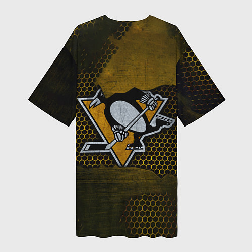 Женская длинная футболка Pittsburgh Penguins на спине / 3D-принт – фото 2