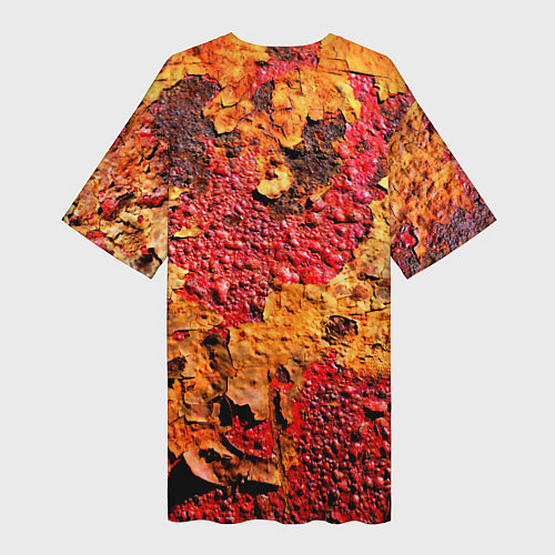Женская длинная футболка Живопись коррозии металла / 3D-принт – фото 2