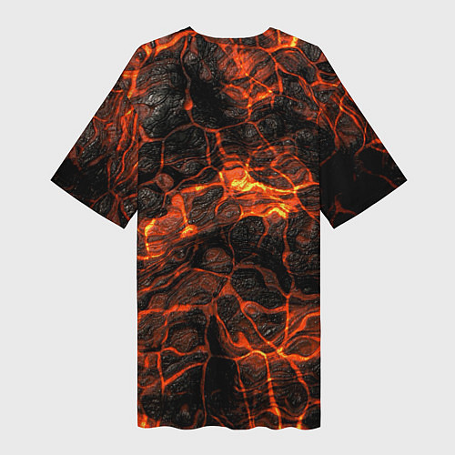 Женская длинная футболка Горящая лава / 3D-принт – фото 2