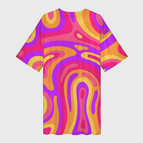 Женская длинная футболка Абстракция позитив Красочный и яркий принт / 3D-принт – фото 2
