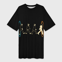 Футболка женская длинная Beatles and Portals, цвет: 3D-принт