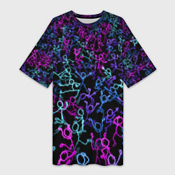 Женская длинная футболка Neon Rave Party