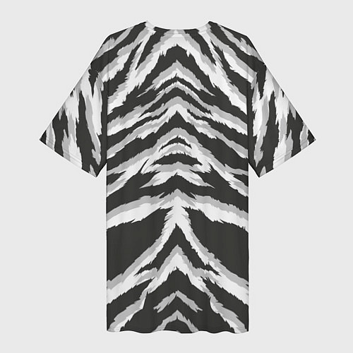 Женская длинная футболка Белая шкура тигра / 3D-принт – фото 2