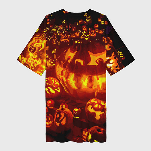 Женская длинная футболка Тыквы на Хэллоуин / 3D-принт – фото 2