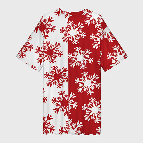 Женская длинная футболка Новогодние Снежинки 2022 / 3D-принт – фото 2